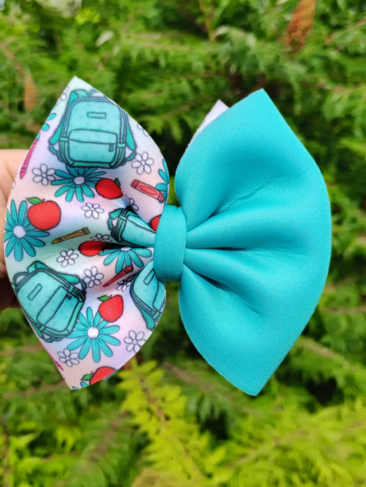 Boho Backpacks and Apples Hairbow