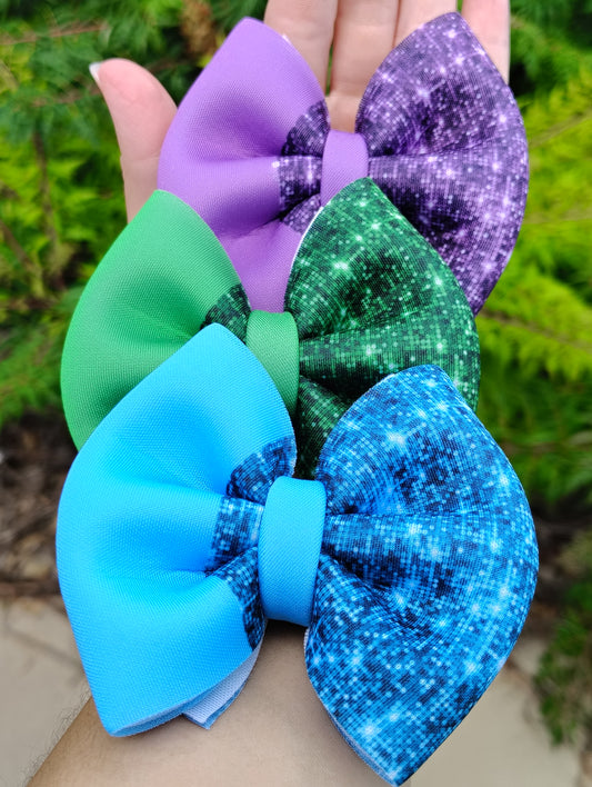 Faux Glitter Scuba Knit Hairbow